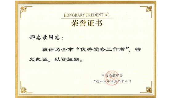优秀党务工作者